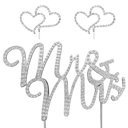 Wedding Cake Topper Rhinestone Metal Mr and Mrs Cake Topper Crystal Wedding Cake DecorationsBride and Groom Bridal Shower Theme Good Vibrations
