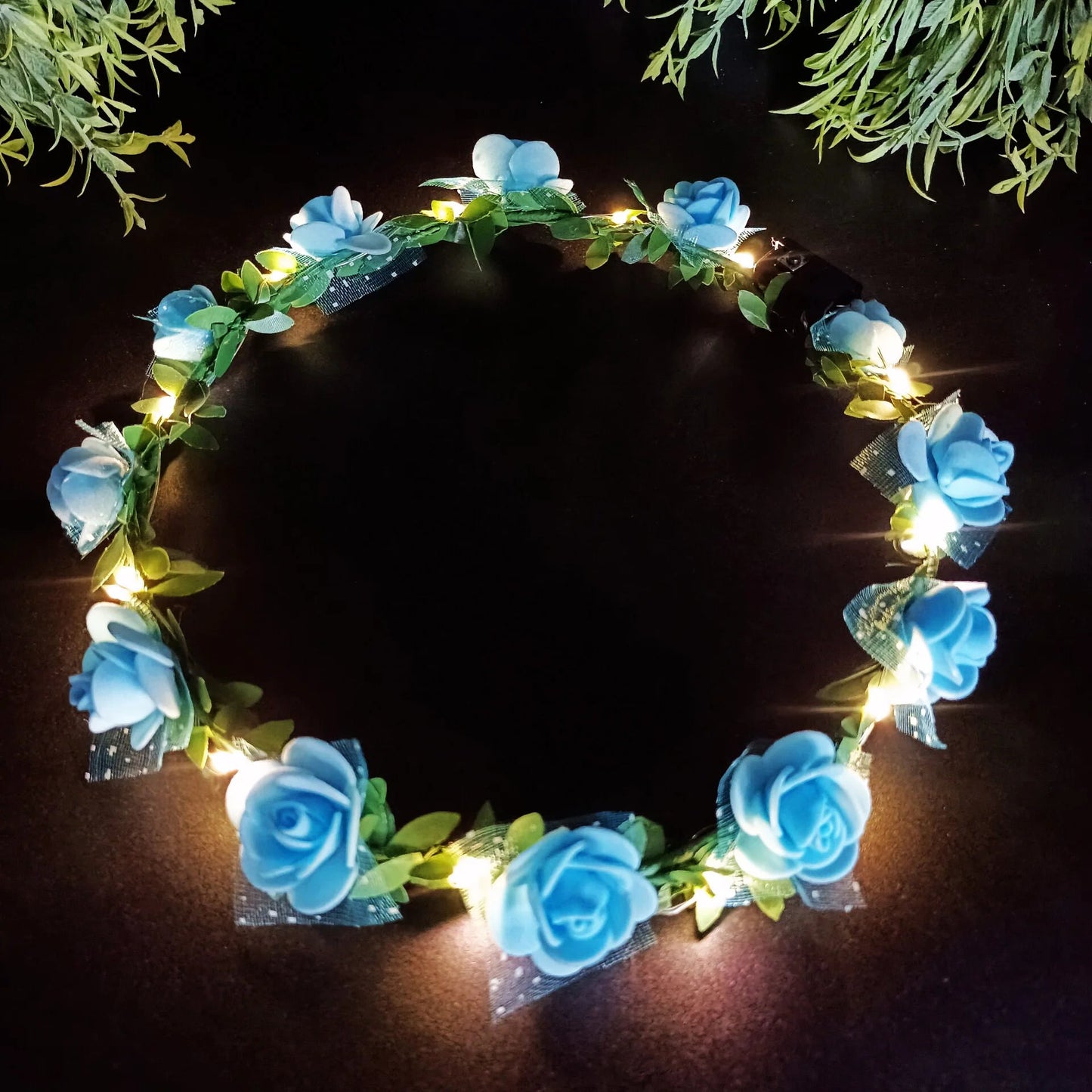 Wedding Party Crown Glowing Flower Headband LED Light Wreath Garland Decoration Women Girl Birthday Favor Luminous Hairband Good Vibrations