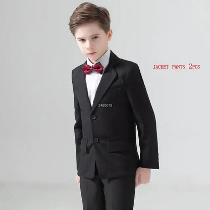 Kids Navy Blue Wedding Suit For Boys Birthday Photography Dress Child Red Blazer School Performance Party Prom Clothing Set Good Vibrations