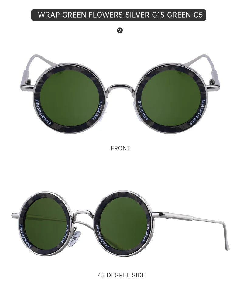 Round Steampunk Sunglass Men Vintage Punk Sunglasses Women Trendy Retro Fashion Glasses Gafas De Sol Hombre Lunette Soleil Femme Good Vibrations