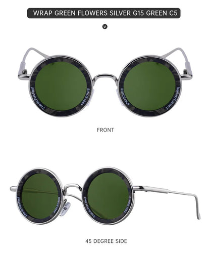 Round Steampunk Sunglass Men Vintage Punk Sunglasses Women Trendy Retro Fashion Glasses Gafas De Sol Hombre Lunette Soleil Femme Good Vibrations