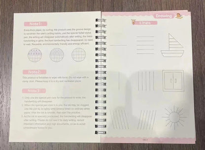 4 Books Montessori SANK English Magic Copybook Reusable Writing Practice 3D Calligraphy Book Wipe-free Education Books Good Vibrations