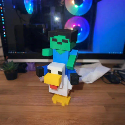 Charming and cute pixel chicken statue - artistically crafted animal decoration suitable for homes and offices Good Vibrations