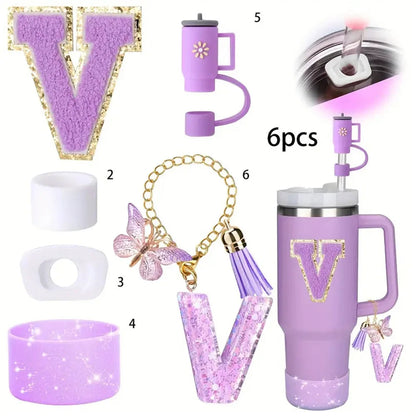 6PCS Cup Accessories Set for Stanley Cup  40oz tumbler with handle Including Silicone Straw Topper and Boot, Spill Proof Stopper Good Vibrations Adult Super Store