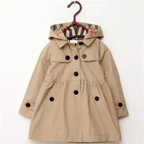 Children Girls Sweatshirt New Spring Autumn Birthday Present Long Style Hooded Coat for Girl Kids Jacket Red Windbreaker Coat Good Vibrations