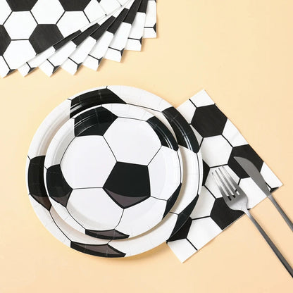 Football Party Disposable Tableware Boys Kids 1st Birthday Party Decorations Sports Soccer Theme Birthday Party Supplies Decor Good Vibrations