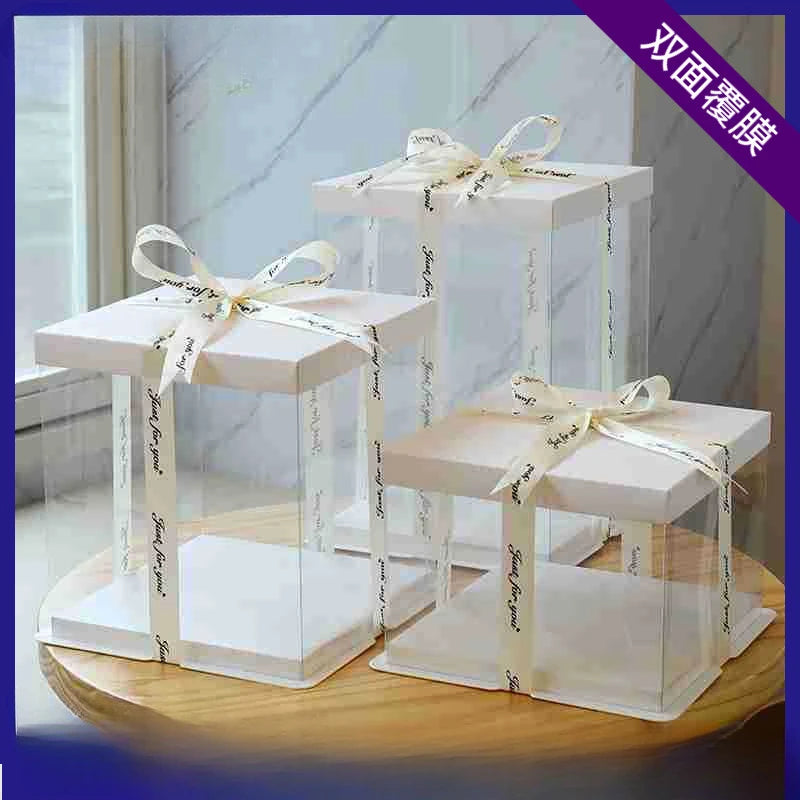10 Set Clear Gift Box Cake Candy Chocolate Packaging Display Boxes PET Plastic Wedding Birthday Favor Holder Flower Diy Box Good Vibrations