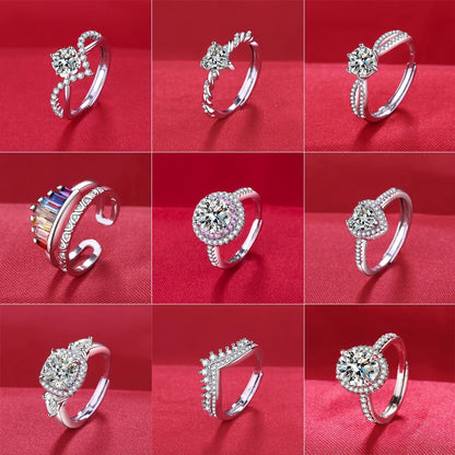 925 Sterling Silver Ring Hot AAA Zircon adjustable Size Engagement Rings For Women Wedding Ring Party Fashion Nice Jewelry Gift Good Vibrations