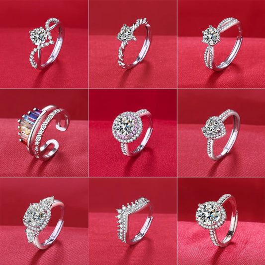 925 Sterling Silver Ring Hot AAA Zircon adjustable Size Engagement Rings For Women Wedding Ring Party Fashion Nice Jewelry Gift Good Vibrations
