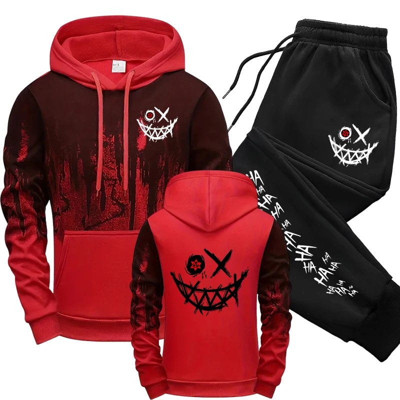 Men's Set Hooded Sweatshirts Sweatpants Autumn Winter Male Daily Casual Sports Jogger Suit 2025 Urban Fashion Hoodies Sportswear Good Vibrations