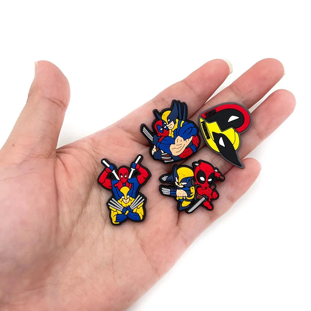 Hot 19pcs/set Deadpool & Wolverine Shoe Charms for Croc DIY Shoe Decorations Accessories Decorations Sandal Decorate Kids Gifts Good Vibrations