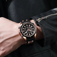 Fashion Business Men Watch Top Brand High Quality Auto Date Big Dial Silicone Strap Sports Quartz Watches For Him Gifts Good Vibrations