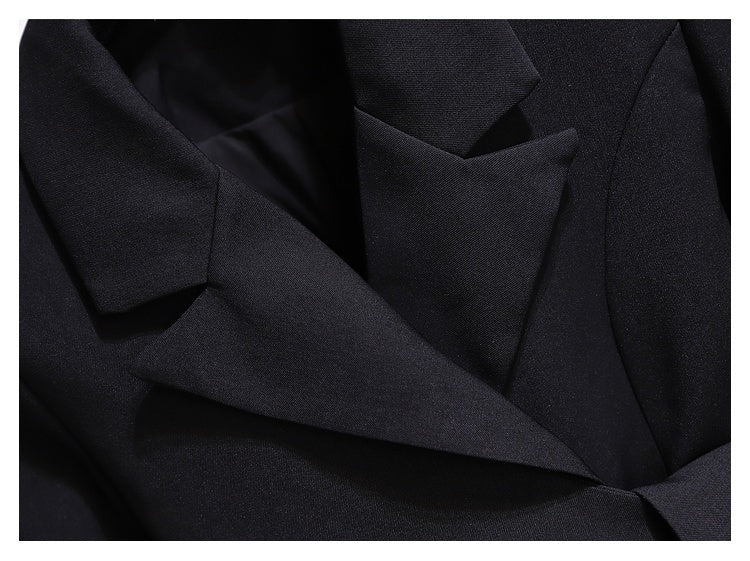 Blazer Women 2025 Spring New Fashion Women Clothing Suit Skirt Jacket Belt Waist Slim Suit Women Blazer Long Coat Black Blazers Good Vibrations