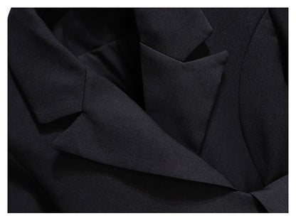 Blazer Women 2025 Spring New Fashion Women Clothing Suit Skirt Jacket Belt Waist Slim Suit Women Blazer Long Coat Black Blazers Good Vibrations