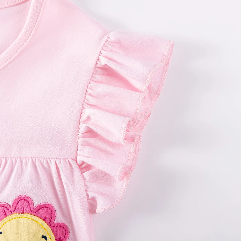 Little maven Kids Clothes Children's Clothing Baby Girls 2026 Tracksuit Summer Cotton Sets Cartoon Flowers T Shirts Tops+Pants Good Vibrations