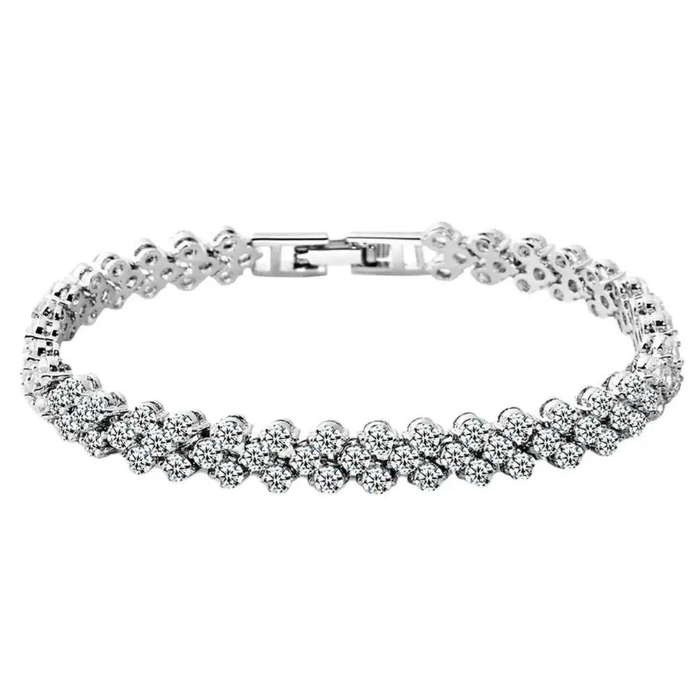 Elegant Bracelet for Women Chain Cubic Zircon Rhinestone Shiny Inlaid Bangle Bracelet Gifts Good Vibrations