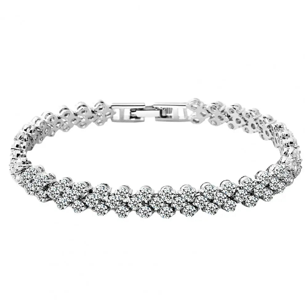 Elegant Bracelet for Women Chain Cubic Zircon Rhinestone Shiny Inlaid Bangle Bracelet Gifts Good Vibrations