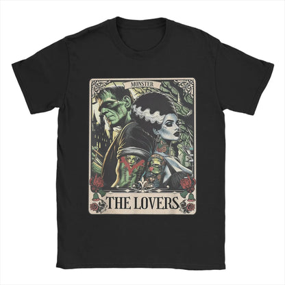 The Monster Frankenstein And Bride Men's T Shirt  Humorous Tees Short Sleeve Crew Neck T-Shirt Pure Cotton Party Clothing Good Vibrations