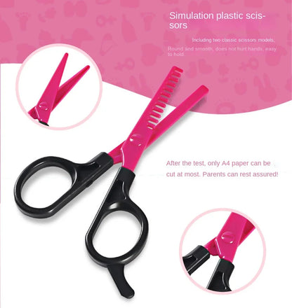 17pcs  Girls Beauty Salon Set, Pretend Play Hair Cutting Kit, Hairdresser Toy With Hair Dryer, Scissors, Barber Apron And Stylin Good Vibrations