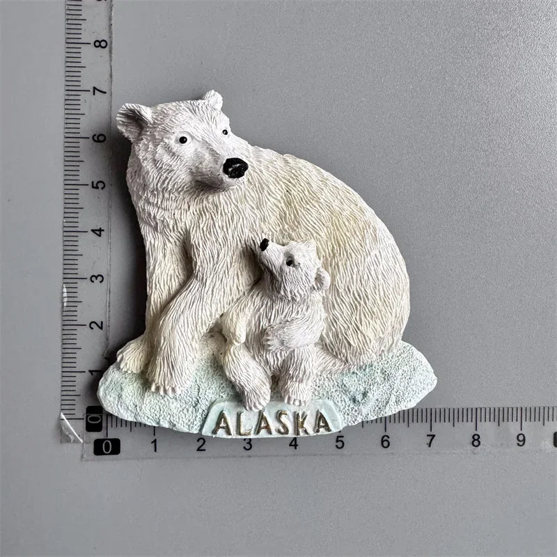 USA Alaska Bear Kawaii Fridge Magnets Tourism Souvenir British Canada Bear Refrigerator Magnetic Stickers Cute Magnet Decor Gift Good Vibrations