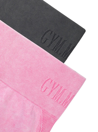 Women Seamless Gym High Waist Yoga Pants Hip Lifting Outdoor Sports Tight Waist Letter Sand Washed Pants Exercise Yoga Leggings Good Vibrations