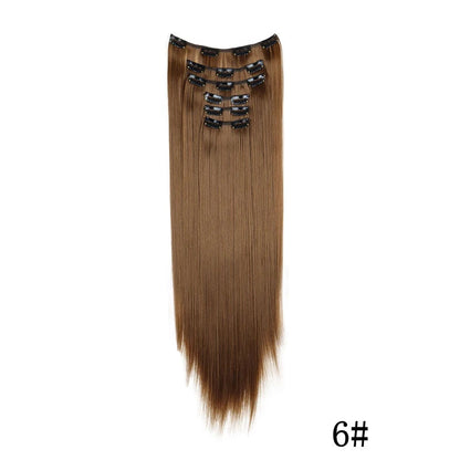 Synthetic Clips in Hair Extensions Long Straight Hairstyle Blonde Black Hairpieces Heat Resistant False Hair Daily Use Good Vibrations