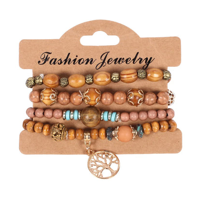 Bohemian Handmade Beads Bracelet Set For Women Summer Colorful Beaded Chain Bangle Men Boho Jewelry Accessories Good Vibrations