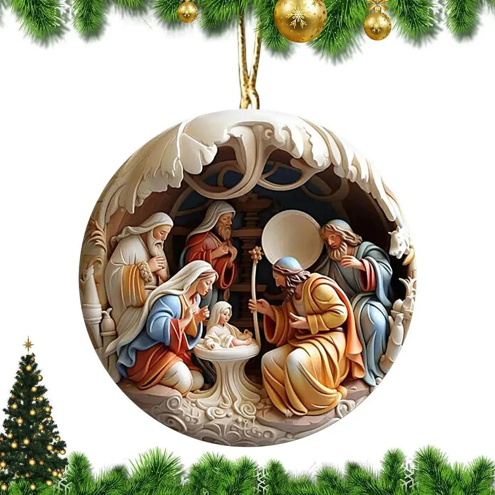 Christmas Tree Pendant Jesus Christ Hanging Ornaments Christmas Tree Ornament Christian Gifts Exquisite Xmas Ornaments Good Vibrations