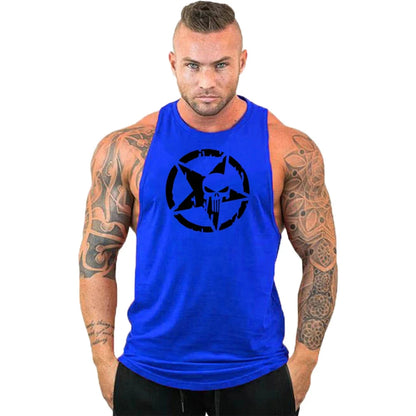 New fashion pure cotton sleeveless shirt vest men's fitness shirt men's undershirt bodybuilding exercise fitness vest fitness me Good Vibrations
