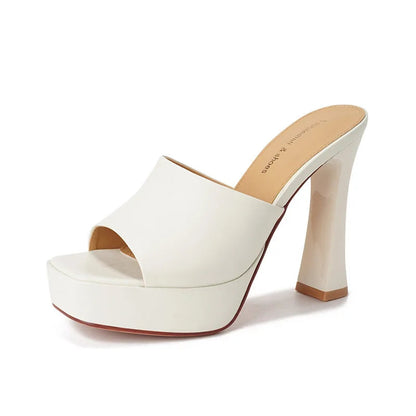 High heeled shoes for women 2026 new Korean version fashionable versatile half drag sandals for women Good Vibrations