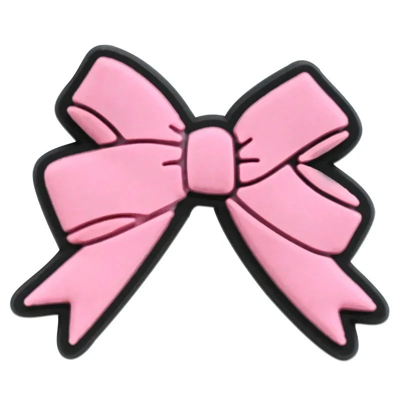 Cute Bow Shoe Charms for Crocs Accessories Decorations Shoe Clog Pin Kids Adults Party Favor Gifts Good Vibrations