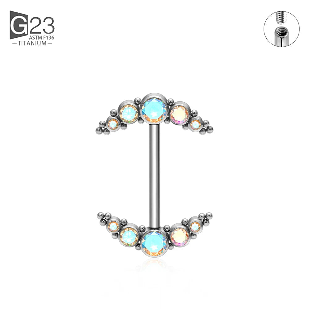 14G Nipple Rings G23 Titanium Barbell Zircon Nipple Shield Piercing for Women Girls Sexy Nipple Piercing Jewelry Good Vibrations