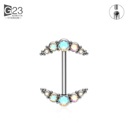 14G Nipple Rings G23 Titanium Barbell Zircon Nipple Shield Piercing for Women Girls Sexy Nipple Piercing Jewelry Good Vibrations