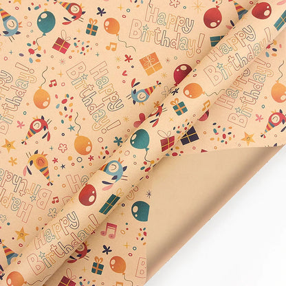 Happy Birthday Wrapping Paper 50*70cm Christmas Colorful DIY Flower Wedding Xmas Party Gift Packing Decor DIY Crafts Papers Good Vibrations