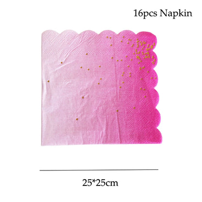 Pink Party Plates Rainbow Gold Dot Dinner Plates/cups/straws/Napkin Dishes Party Birthday Wedding Party Event Tableware Decorate Good Vibrations