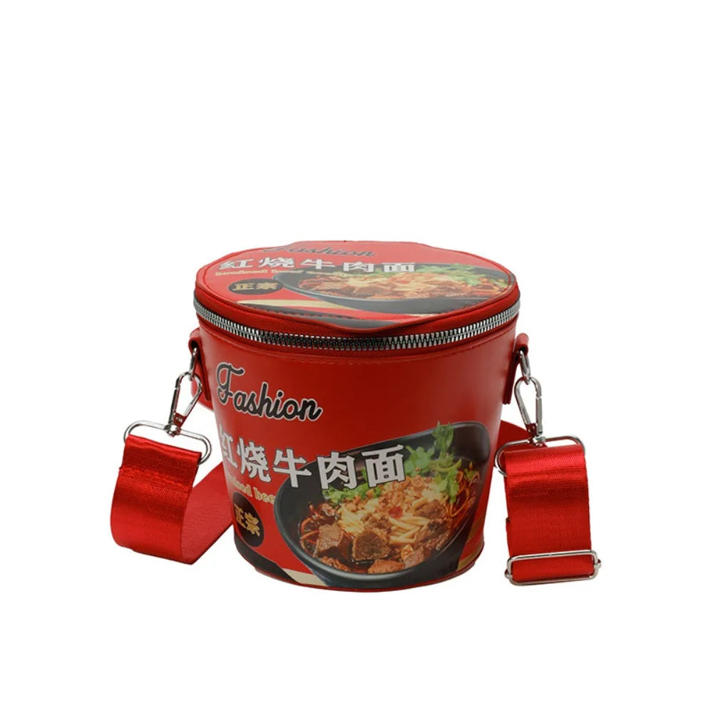 Shoulder Bag Instant Noodles Crossbody Bags Crossbody Bag Large Capcity Reusable Bucket Bag Solid Color Zipper Shoulder Bag Good Vibrations