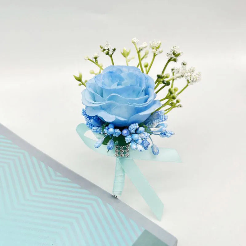 Bridal Bouquet Flowers Bridesmaid Wedding Accessories Blue Artificial Roses Bridal Bouquets Wedding Decoration Marriage Good Vibrations