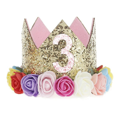 1st Birthday Party Decor Hat Kids 1 2 3 Year Happy Birthday Boy Girl Crown Hat First Happy Birthday Party Baby Shower Decoration Good Vibrations