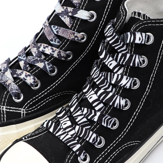 Leopard Zebra Tiger Snake Shoelaces Flat Shoe Laces for Sneakers Animal Pattern Print Shoelace Women Man Luxurious Shoestrings Good Vibrations