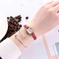 Fashion Women Watch Small Square Dial Thin Leather Strap Ladies Wristwatch Elegant Female Watches Casual Relogios Feminino Reloj Good Vibrations