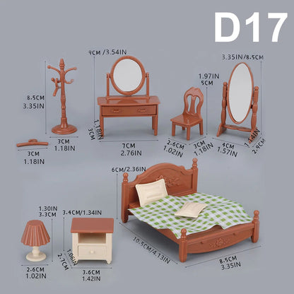 1:12 Miniature Furniture Forest Family Kitchen Toy Dining Table Dollhouse Accessories Bathroom Pretend Play For Girl Gifts Toys Good Vibrations