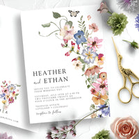 20pcs Country Wedding Invitation, Personalized Wedding Invitation Card, Wedding Invitations for Elegant Wildflowers Good Vibrations