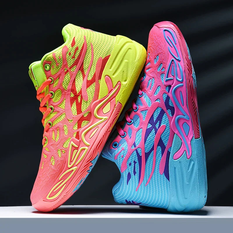 Basketball Shoes Men Field Training High-top Comfortable Non-slip Sports Footwear Luxury Lace-up Flat Sneakers for Men Good Vibrations