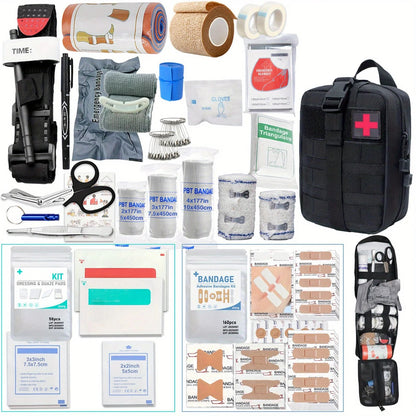 363pcs Survival Kits Camping Equipment Supplies Emergency, Portable Self-defense Gift For Camping, Outdoor First Aid Kit Mini Good Vibrations