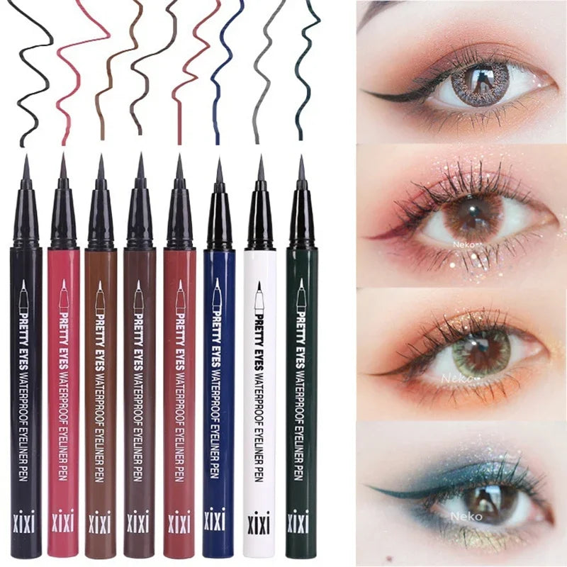 Professional Fast Dry Smooth Waterproof Eyeliner Pencils Eyes Brown Black Color Pigments Liquid Eye Liner Pen Make Up Tools Good Vibrations