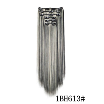 Synthetic Clips in Hair Extensions Long Straight Hairstyle Blonde Black Hairpieces Heat Resistant False Hair Daily Use Good Vibrations