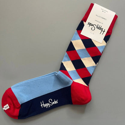 Cotton Happy Socks Men's Classic Crew Sock Shoe Size 10 - 13 Soft Good Vibrations