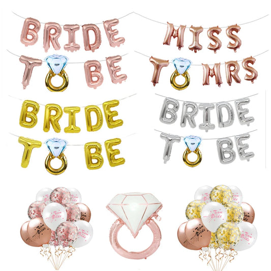 Bride To Be Balloons Rose Gold Letters Foil Balloon Team Wedding Decorations Bachelorette Party Supplies Good Vibrations