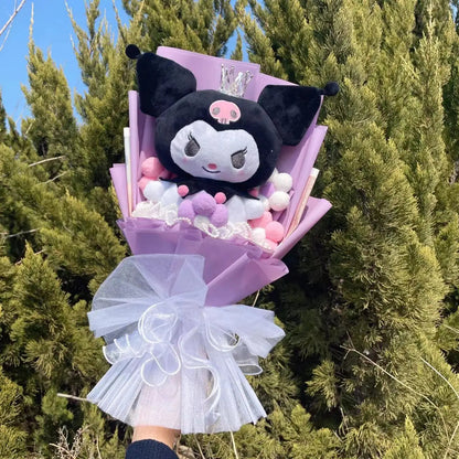 Christmas Gifts Cartoon Sanrio Plush Bouquet My Melody Kuromi Cinnamoroll Kt Cat Plush Doll Toy  Valentine Graduation Gifts Good Vibrations