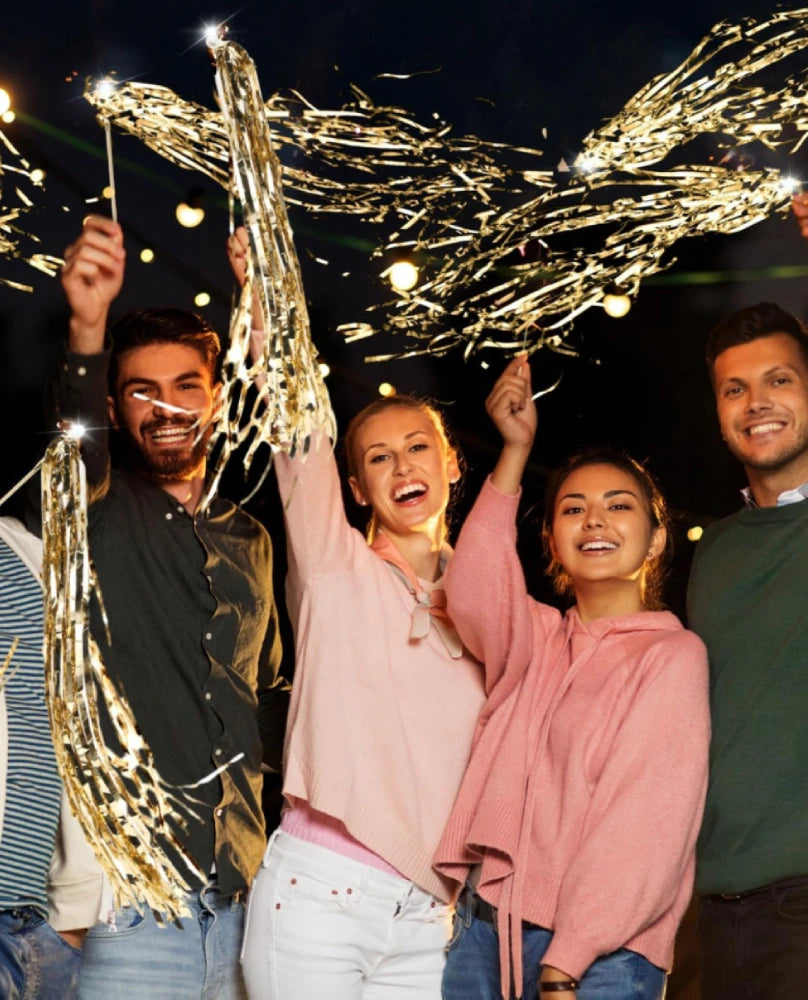 24-150Pcs Lighted Wedding Wands LED Tinsel Wedding Wands Light up Wedding Streamers for Wedding Send off Exits Party Favors Good Vibrations